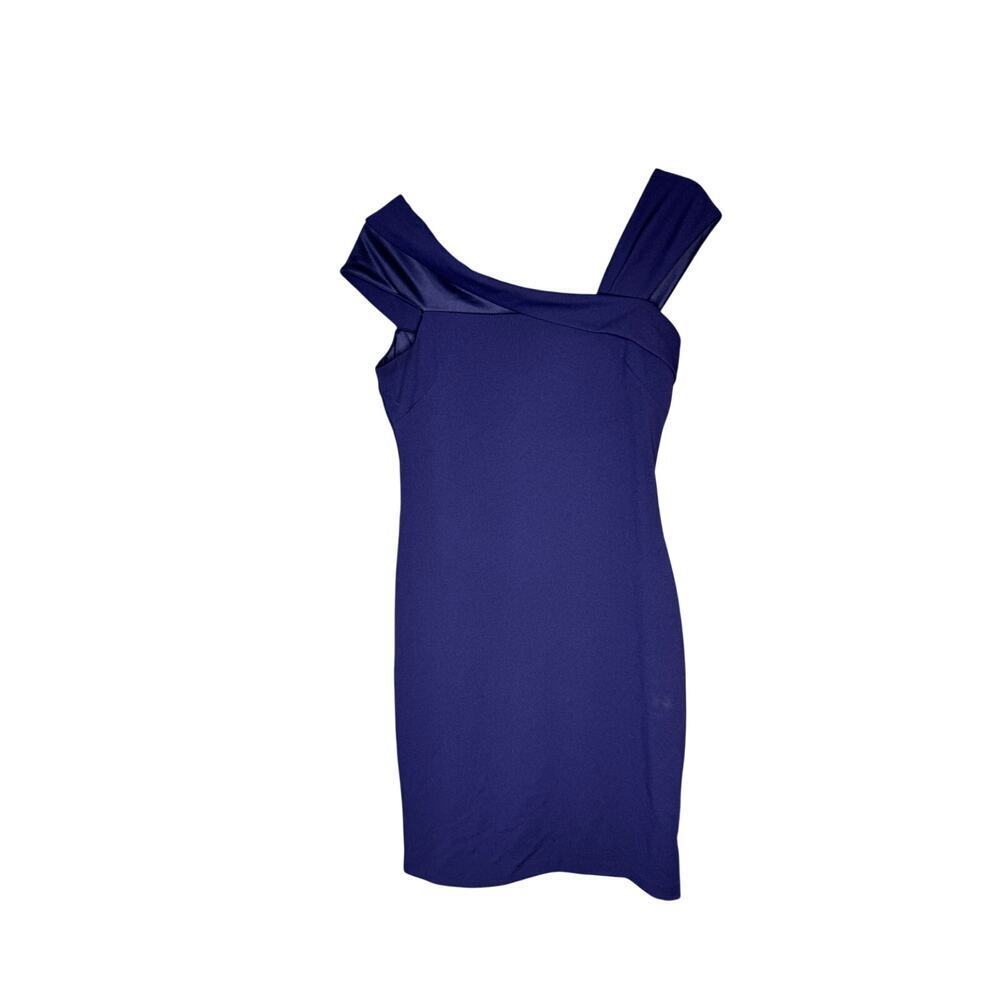 Vince Camuto Women's sz 12 Navy Sleeveless Bodycon Lined Scuba Sheath Dress